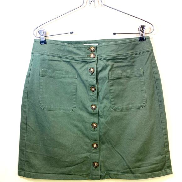 Loft Military Green Button up Pocket skirt 8us - Picture 7 of 7